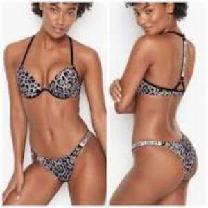 NWT ** Victoria’s Secret Shine Strap Moody Leopard Bikini